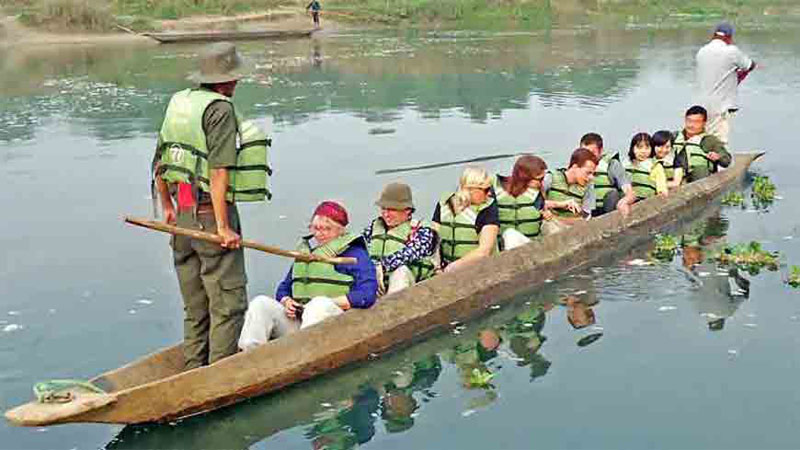 Wooden Canoeing Boat