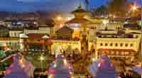 Golden-roofed Pashupatinath Temple surrounded by ancient shrines.