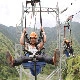 Canopy Zipline Flyer Zipline ride above forests and valleys in Pokhara, Nepal