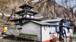 Muktinath Pilgrimage Tour featuring the sacred Muktinath Temple, 108 holy water spouts, and breathtaking Himalayan landscapes in Mustang, Nepal.