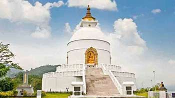 World Peace Pagoda with panoramic views of Pokhara and Phewa Lake